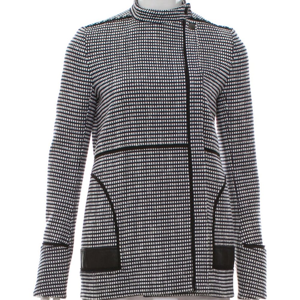 PROENZA SCHOULER Textured Leather Details Short Coat